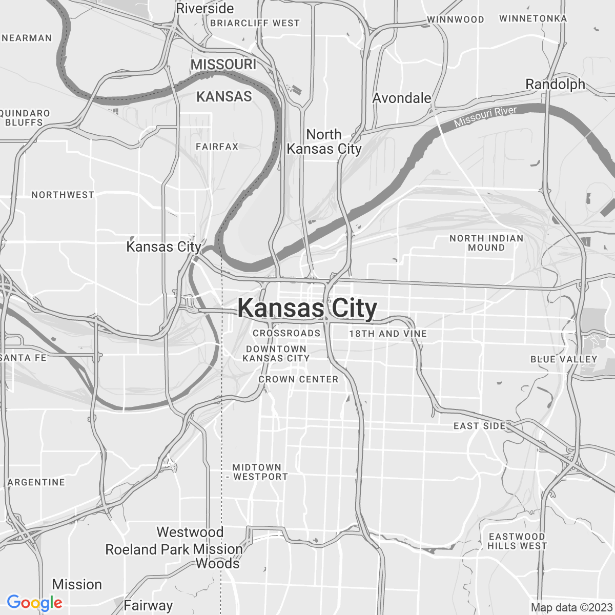 Map of Kansas City service area